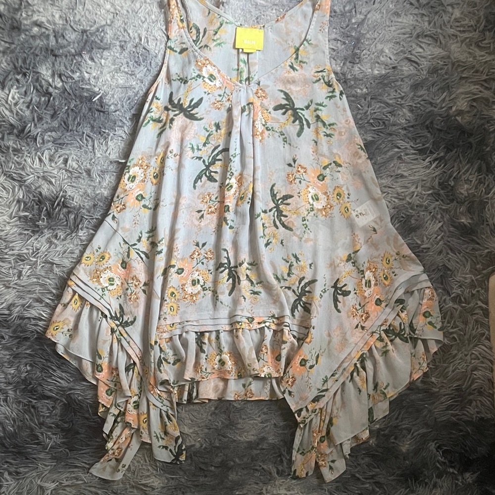 Mauve Floral Asymmetrical Tunic